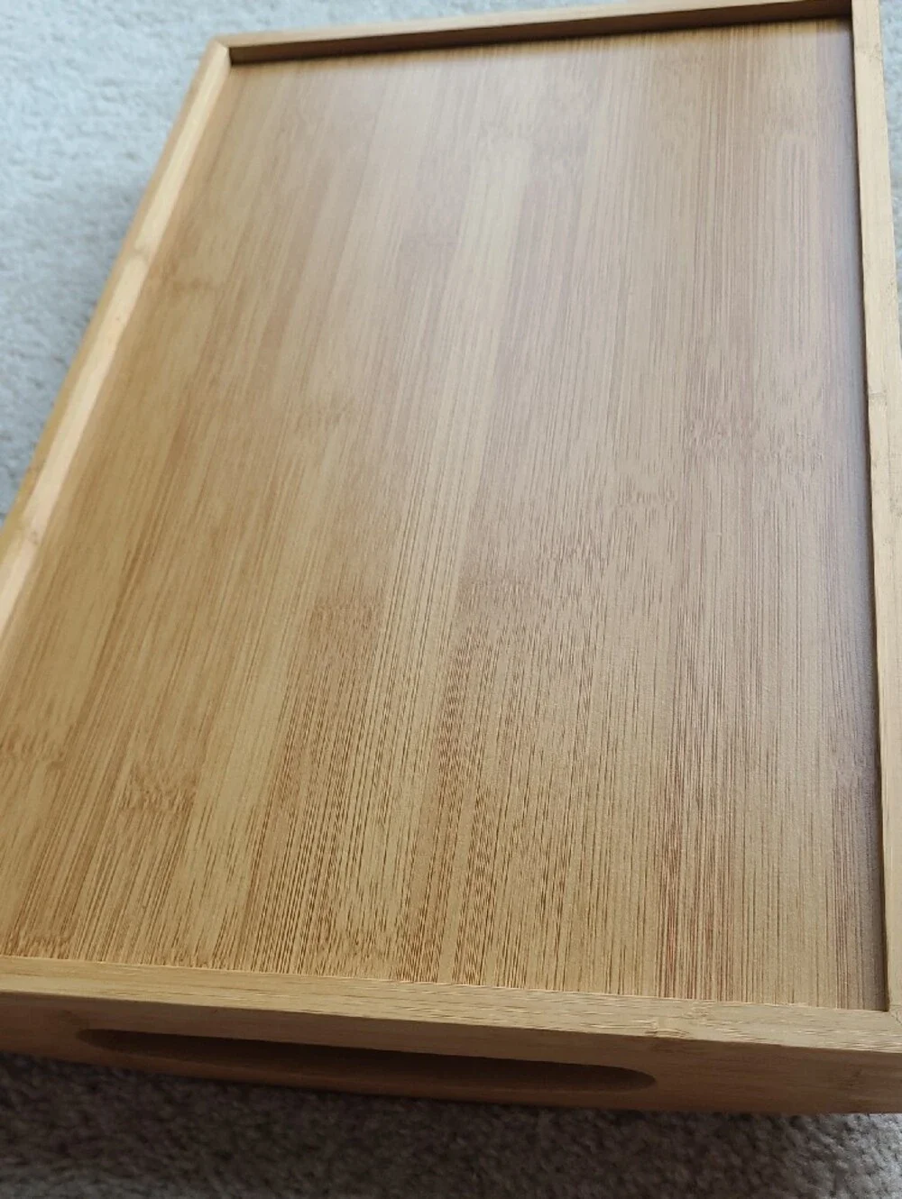 Bamboo Serving Tray with Cutout Handles - Natural